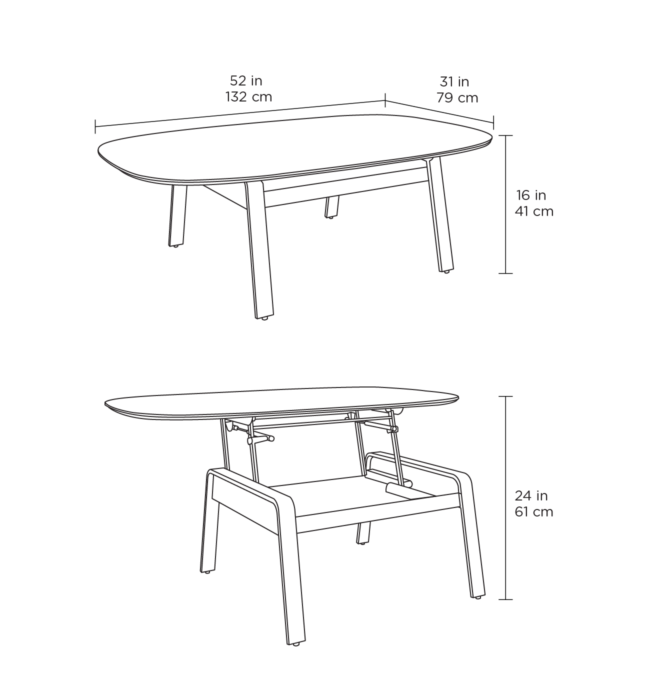 Cloud 9 1182 Lift Top Coffee Table